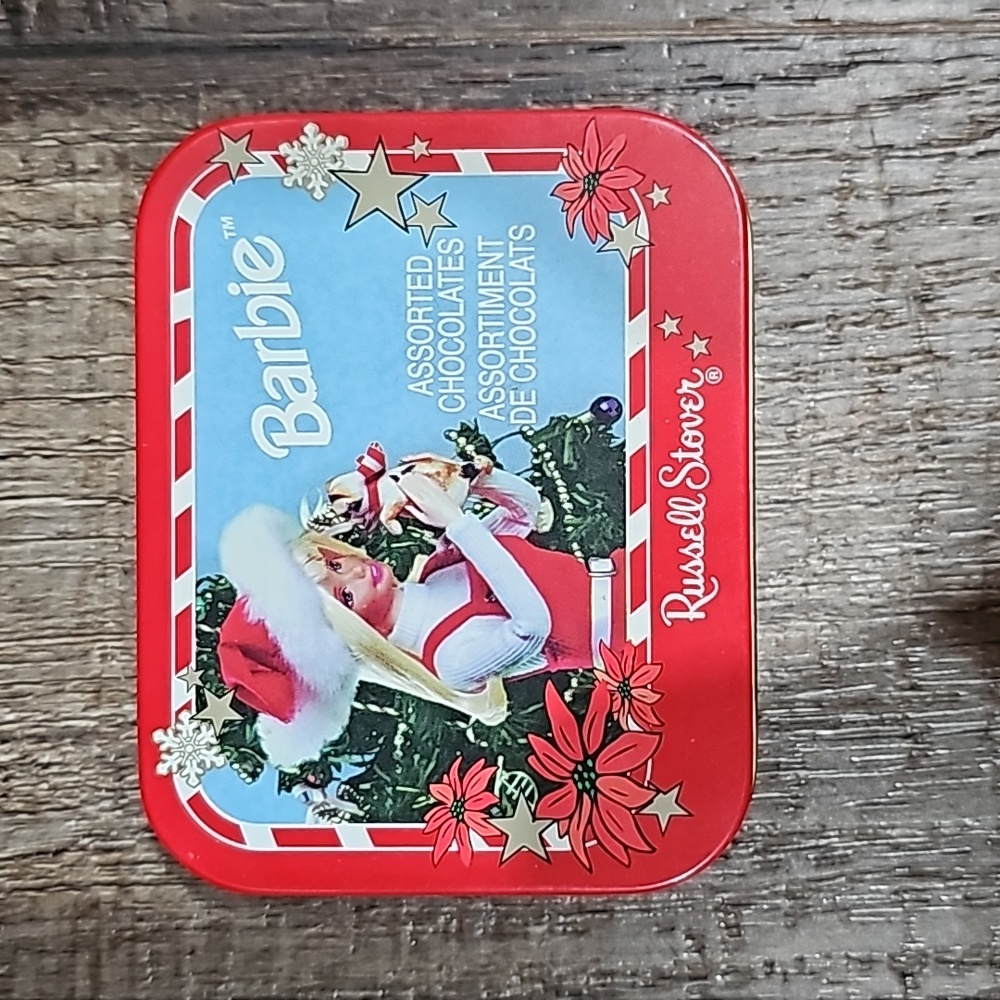 Vintage Barbie Russell Stover Chocolate empty Tin 1999 Christmas